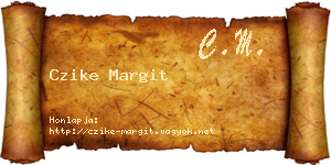 Czike Margit névjegykártya